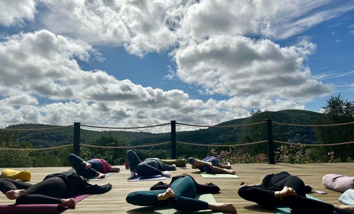 Join us for our cosy, studio based, relaxing retreat experience. Watch the sunset over the Garth Mountains, enjoy great yoga, meet new people, and lea